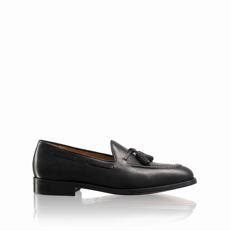 Russell & Bromley Broker Mens Tassel Loafers Black |WLJ3074FQ|